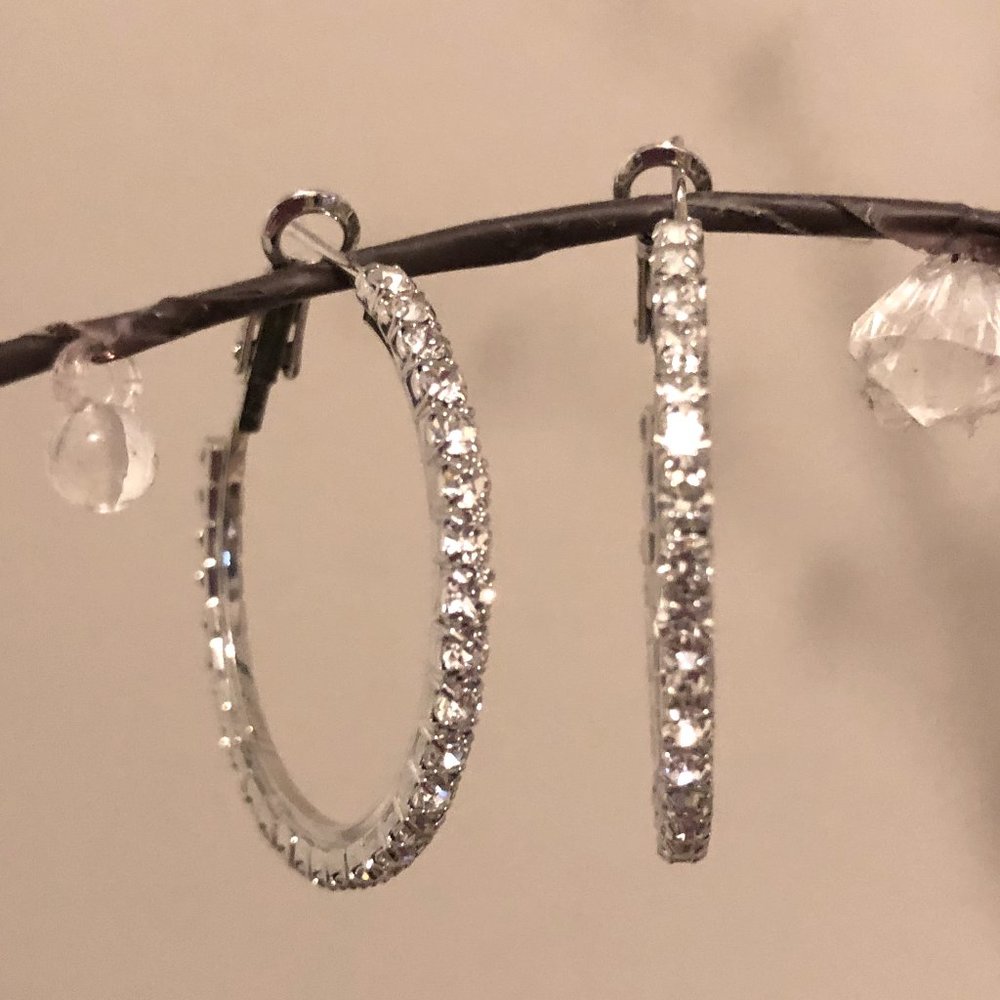 Diamond Look Hoop Earrings